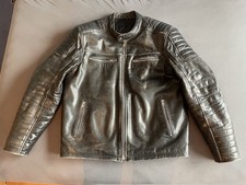 Retro Motorradjacke mit Protektoren, Lederjacke, Gr. XXL