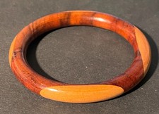 Holzreif Armreif handgedrechselt zweifarbig Durchmesser innen 65 mm Stärke 10 mm