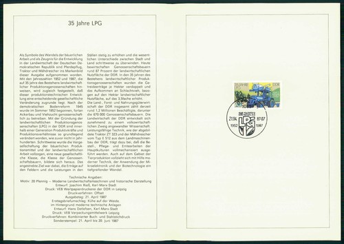 Ddr erinnerungsblatt 1987 - ddr,