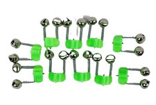 20x Doppel Aalglocken mit Klemme, Knicklichthalter, Bissanzeiger, Nachtfischen