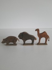 Konvolut antike 3 x Holztiere Holzfiguren handarbeit RAR !!!