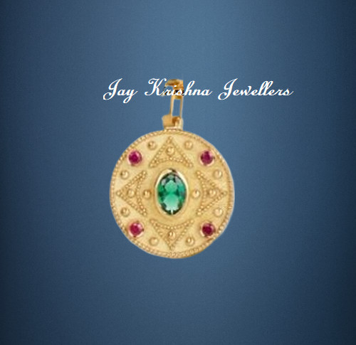 14k massiv gold - smaragd, mit