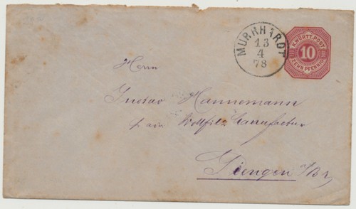 Württemberg 1878 ganzsache - württemberg,
