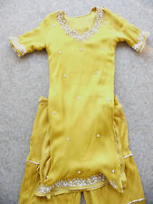 Bollywood/Karneval Amika Hadlya Sharara, senfgelb, Gr. M, voll gefüttert