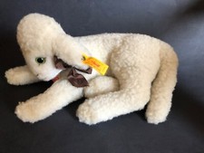 Alter Steiff Lamby - Schaf- Lamm- Knopf und Fahne O73151