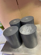 PVC grau, D 100mm, L 123 - 134mm, 4 Stück, Kunststoff, Rundmaterial, Halbzeug