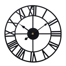 Vintage Wanduhr Ohne Tickgeräusche Wanduhr mit Römische Ziffern Metall Uhr 40cm