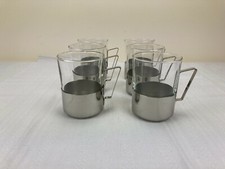 6 x Teeglas mit silberfarbenen