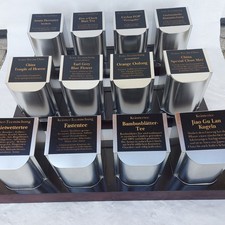 3 Sets á je 4 Vorratsdosen m. Deckel f. Tee u.ä. Blechdosen Massivholz Präsenter