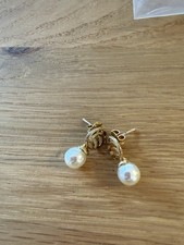 Perlen-Ohrringe goldfarben –