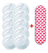 Jeising 10er Rauchmelder  Klebepad Set  GS 506 G  10 Jahre Batterie  DIN EN14604