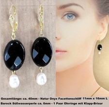 Onyx Ohrringe oder Anhänger