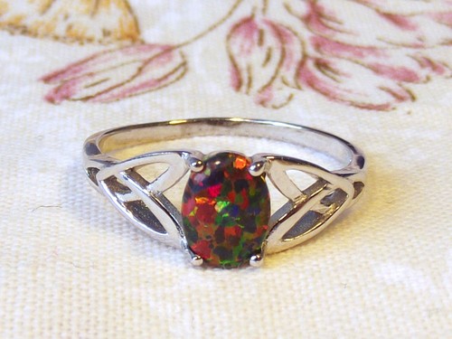Ring edelstein feuer opal - edelstein, lab