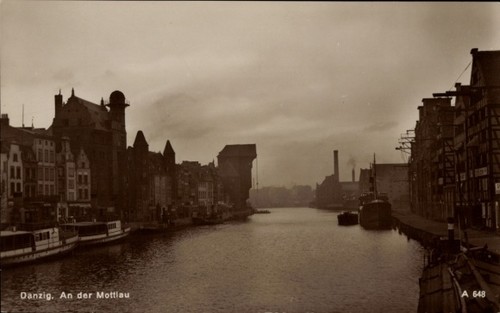 Gdańsk danzig mottlau - ak,
