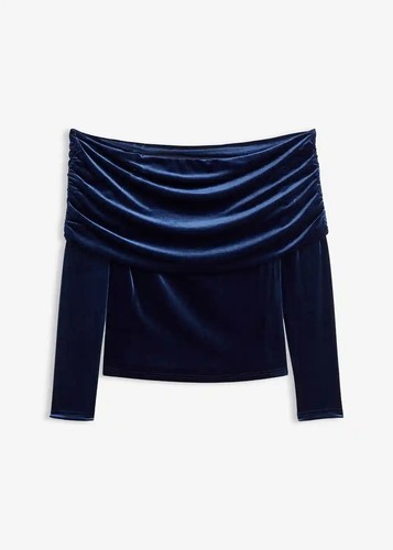 Carmenshirt aus softem samt - aus,