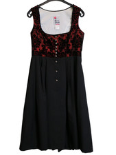 Edles Dirndl von Rose Dirndl aus Bayern – Gr. 40 – weinrot/schwarz mit Schürze