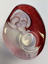 Mats Jonasson Maleras Sweden Glas Briefbeschwerer Santa Claus Paperweight