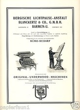 Schreibmaschine Blanckertz Barmen Reklame 1926 Underwood Lichtpause Büro Bedarf