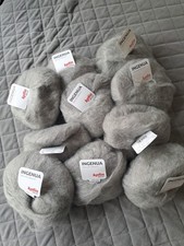 Wolle Konvolut Katia, 10 Kn. neu, INGENUA Mohair Grau 42 Stricken 