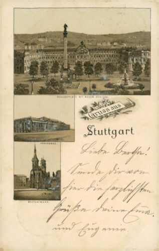 Ansichtskarte stuttgart 1897 - ansichtskarte,