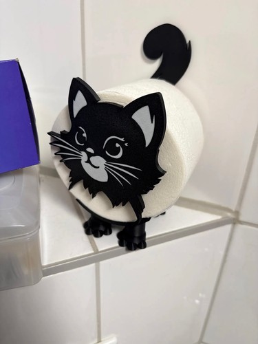 Katze toilettenpapierhalter - katze,