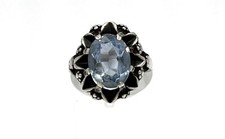 835/- Silberring, Blautopas