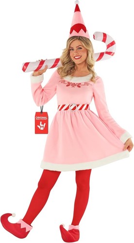 Rosa weihnachtselfen kostüm - rosa,
