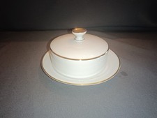 Winterling Runde Butterglocke Käseglocke mit Deckel Porzellan Goldrand