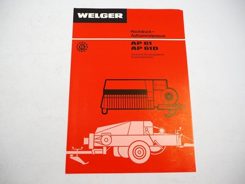 Original prospekt welger 61 - welger,