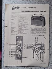 Graetz–Reparaturliste für Alte UKW-Transistor-Koffer/Auto-Empfänger Joker 834