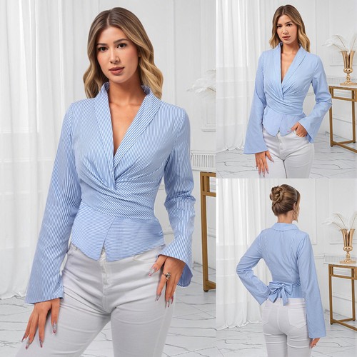 Damen neck gestreift - damen, v-neck