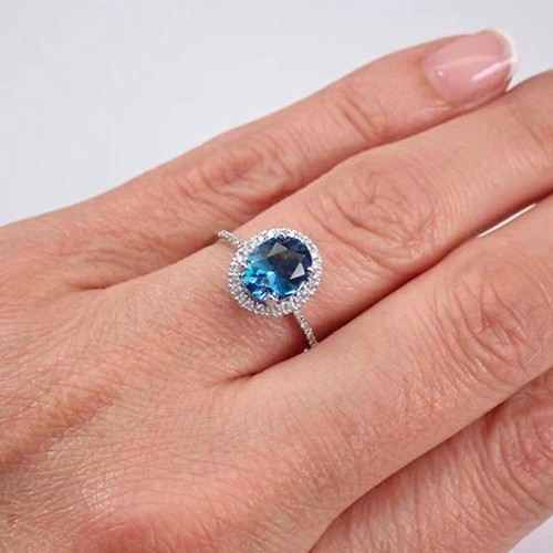 Blau oval diamant - kt,