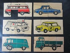 VERO Puzzle Legespiel DDR Fahrzeuge-Wartburg-Trabant-B1000-W50-Robur