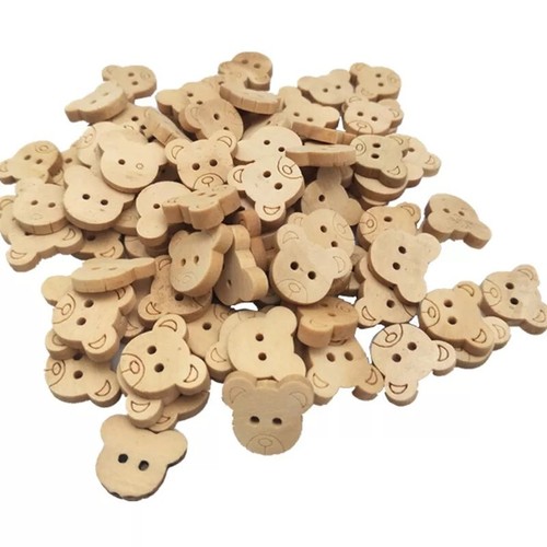Teddybär kopf holzknöpfe - teddybär,