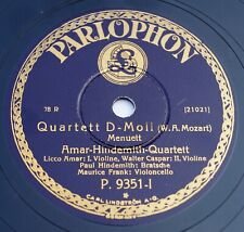 Amar-Hindemith Quartett Mozart 1928 Parlophon P. 9351 Schellackplatte 12” 78 rpm