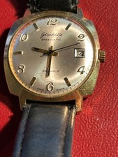 Glashütte Spezimatic 26 Rubis Gold Plaque Lederband Automatic mechanisch