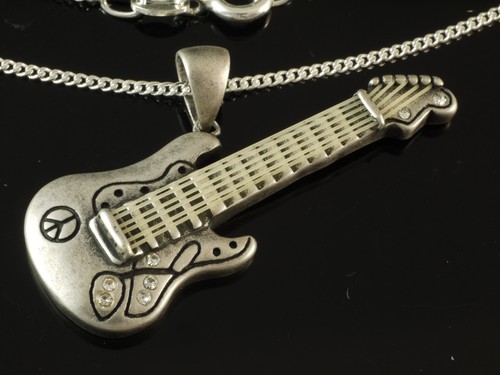 Silberkette mit gitarren - silberkette,