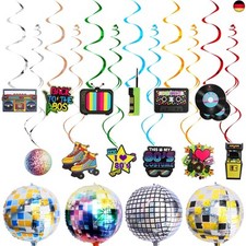 80er Jahre Party Dekorationen, 40 St¨¹ck Retro 80er Party Zubeh?r mit H?ngende S