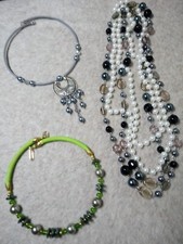 Perlen Modeschmuck Halsketten 4 St. Halsschmuck Choker Colie Damen