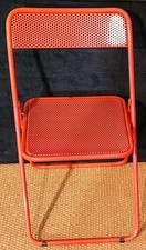 IKEA VINTAGE STUHL METALL KLAPPSTUHL TED NET NILS GAMMELGAARD 80s ROT 