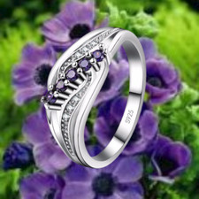 Ring zirkonia lila - ring,