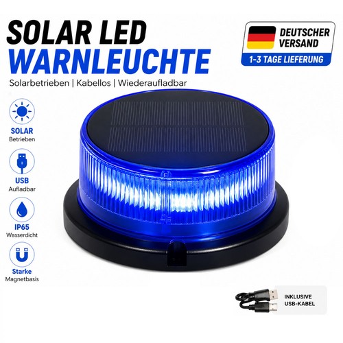 Led warnleuchte solar magnet - solar,