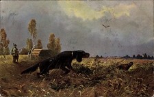 Künstler jagdszene - künstler, ak