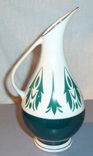 Vase Porzellan Spechtsbrunn Handgemalt   21 cm Silberrand