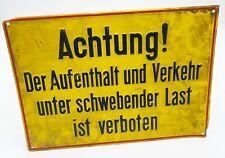 Blechschild Achtung Hinweistafel Baustelle Werkstatt retro Requisite Schrott