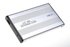 Festplattengehäuse Case 2,5 Zoll IDE USB 2.0 Festplatten Gehäuse silber NEU
