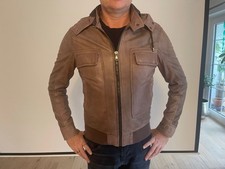 Dolce & Gabbana Kaputzen Lederjacke Gr 48