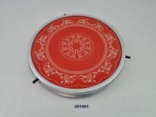 Kuchenplatte DDR Vintage Rot Silber Muster Alu Bakelit 60er 70er Jahre #251401