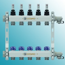 Cosmo Edelstahl Heizkreisverteiler mit DMA von 2-12 Heizkreise Modelle wählbar
