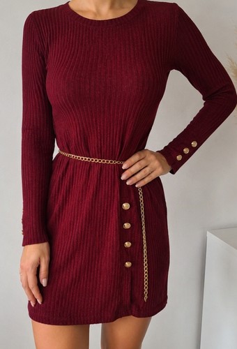 Rotes strickkleid mit - rotes,